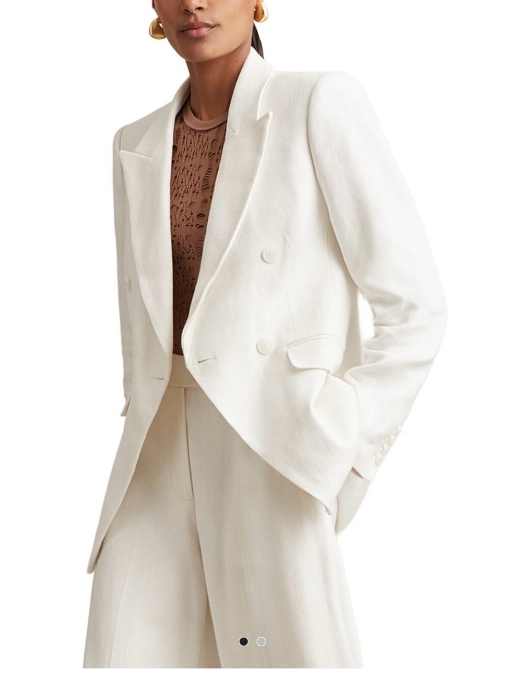 Reiss Devon Linen-Blend Double-Breasted Suit Jacket